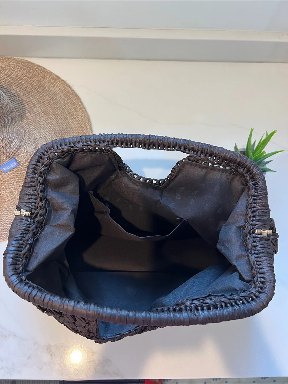 Handwoven Brown Crochet Clutch - Women’s Bags